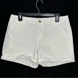 Women's 8 White Mid-rise Midi Short 5" Inseam Shorts - A.N.A